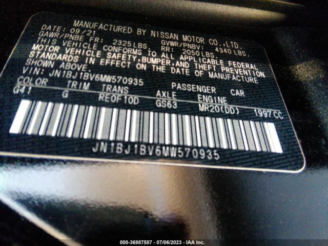 JN1BJ1BV6MW570935 Nissan Rogue Sport Sv