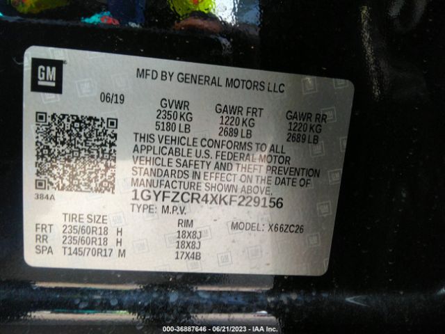 1GYFZCR4XKF229156 Cadillac Xt4 Fwd Premium Luxury