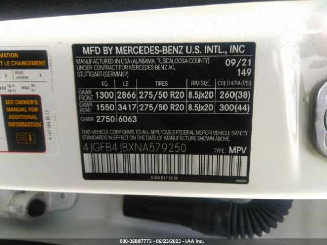 4JGFB4JBXNA579250 Mercedes-Benz Gle Gle 350