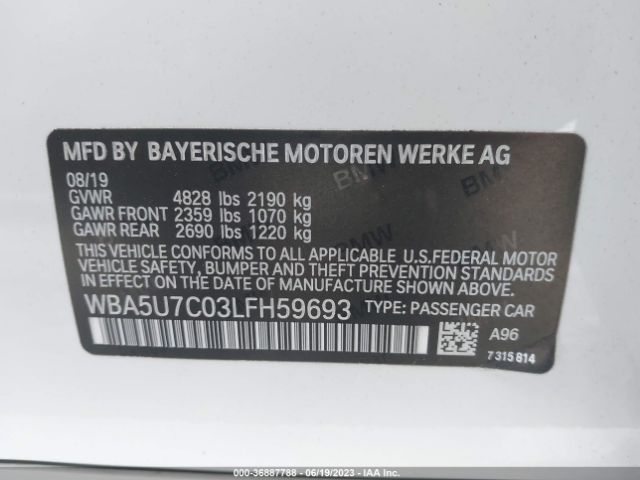 WBA5U7C03LFH59693 BMW 3 Series M340i