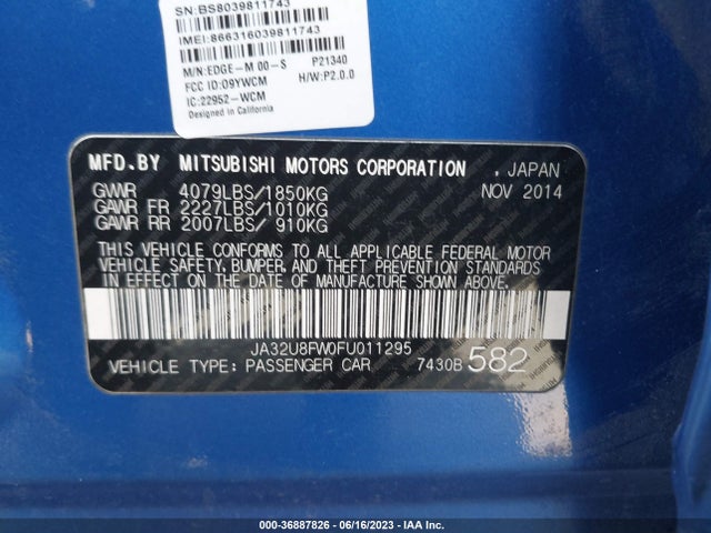 JA32U8FW0FU011295 Mitsubishi LANCER GT