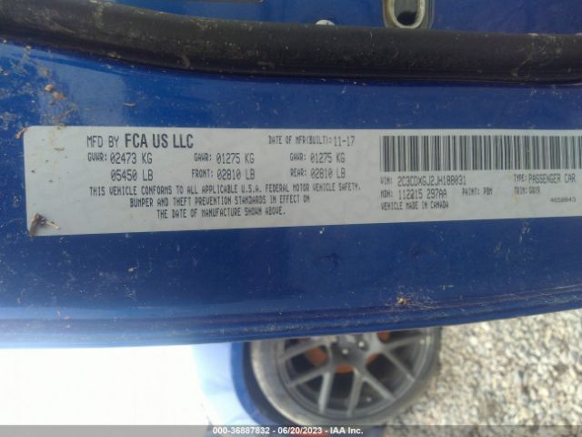 2C3CDXGJ2JH188031 Dodge Charger R/t Scat Pack