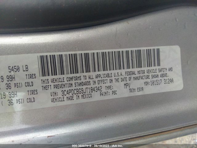 3C4PDCBG9JT184342 Dodge Journey Sxt