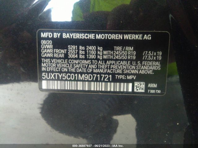 5UXTY5C01M9D71721 BMW X3 Xdrive30i