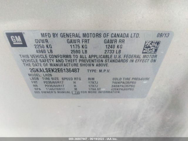 2GKALSEK2E6136487 GMC Terrain Slt