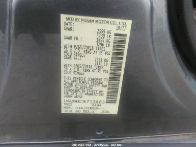 1N6AD0ER7JN713883 Nissan Frontier Sv