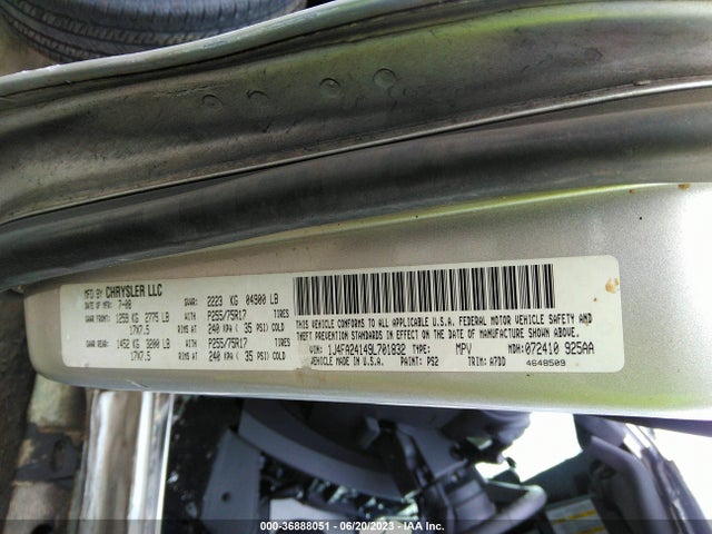 2009 JEEP WRANGLER X VIN: 1J4FA24149L701832