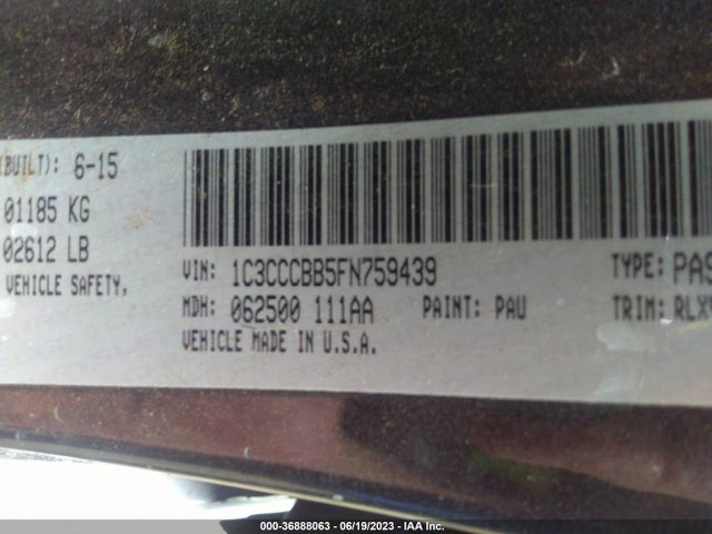 1C3CCCBB5FN759439 Chrysler 200 S