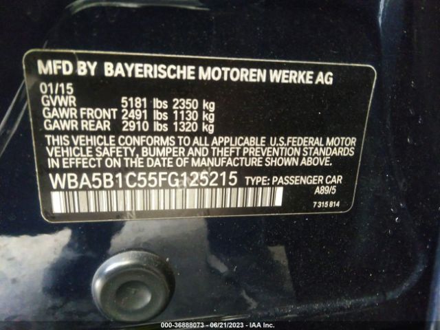 WBA5B1C55FG125215 BMW 5 Series 535i