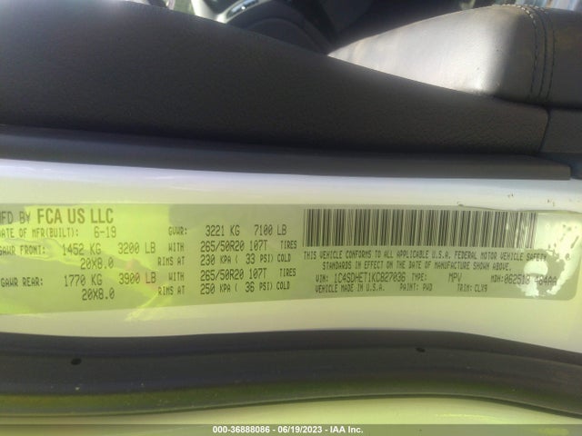 Dodge Durango Citadel 2019 1C4SDHET1KC827036 Image 9