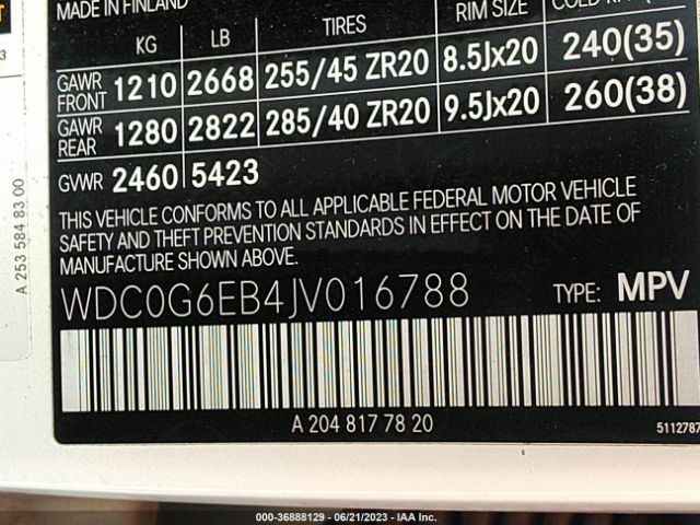 WDC0G6EB4JV016788 Mercedes-Benz Glc Amg Glc 43