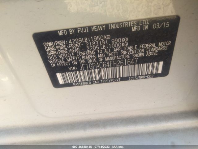 JF1GPAC64FH261647 Subaru Impreza Wagon 2.0i Premium