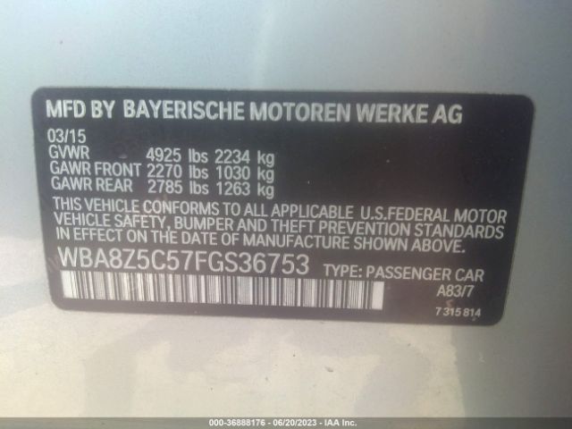 WBA8Z5C57FGS36753 BMW 3 Series Gran Turismo 328i Xdrive