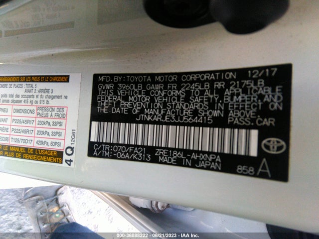 Toyota COROLLA IM 2018 JTNKARJE3JJ564415 Image 9