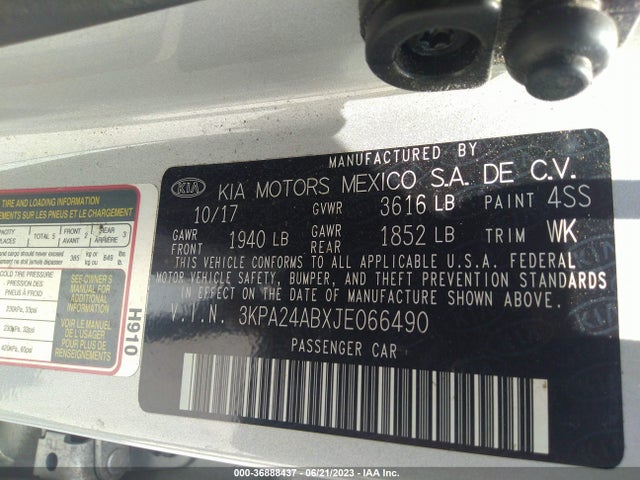 KIA RIO LX 2018 3KPA24ABXJE066490 Image 15