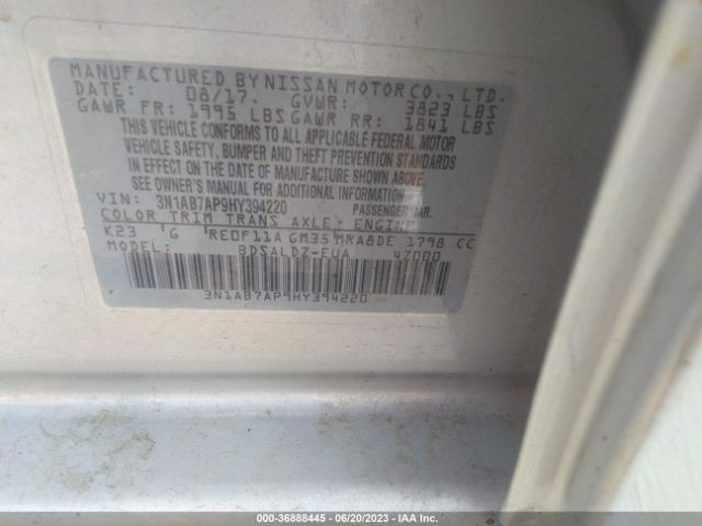 3N1AB7AP9HY394220 Nissan SENTRA SV