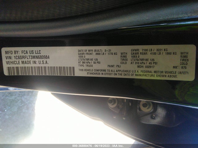 1C6SRFLT3MN680984 RAM 1500 Rebel