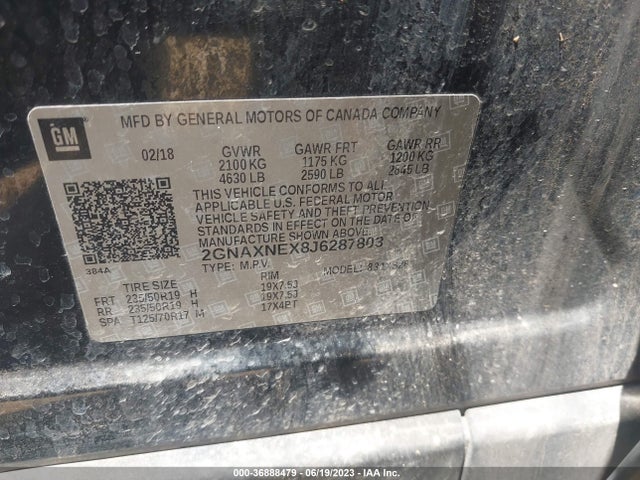 Chevrolet Equinox Premier 2018 2GNAXNEX8J6287803 Image 9