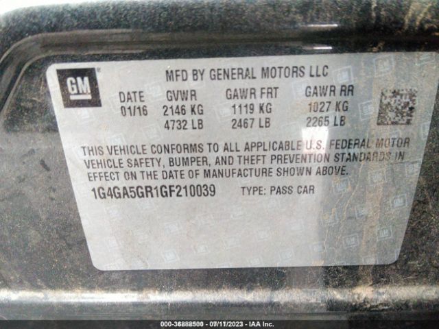 1G4GA5GR1GF210039 Buick Lacrosse Base