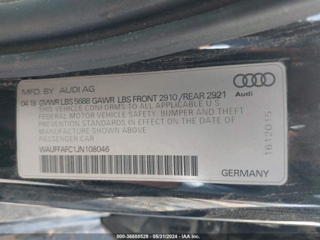 WAUFFAFC1JN108046 Audi S6 4.0t Premium Plus