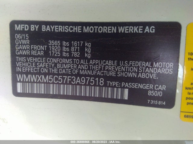 WMWXM5C57F3A97518 Mini COOPER HARDTOP