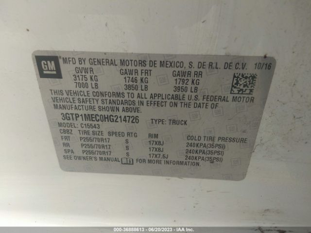 3GTP1MEC0HG214726 GMC Sierra 1500 Sle
