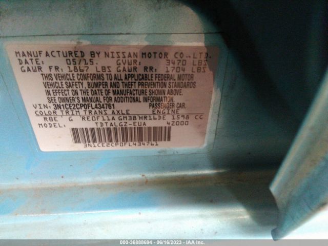 3N1CE2CP0FL434761 Nissan Versa Note Sr