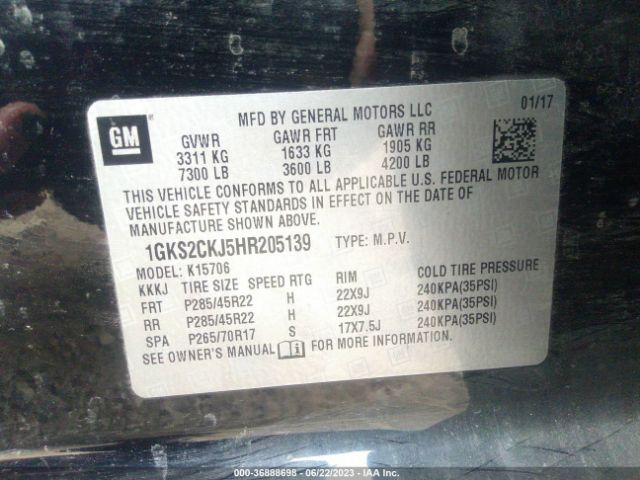 1GKS2CKJ5HR205139 GMC YUKON DENALI