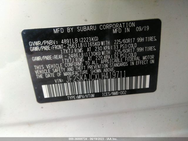 JF2SKAJCXLH419711 Subaru Forester Premium