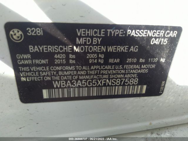 WBA3A5G5XFNS87588 BMW 3 Series 328i