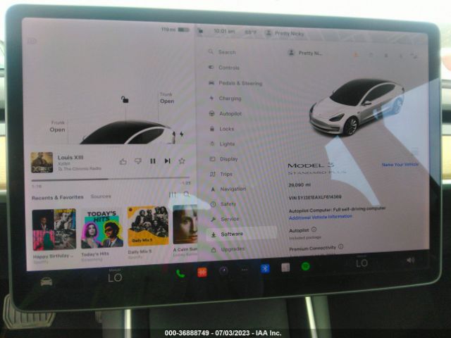 5YJ3E1EAXLF614369 Tesla Model 3 Standard Range