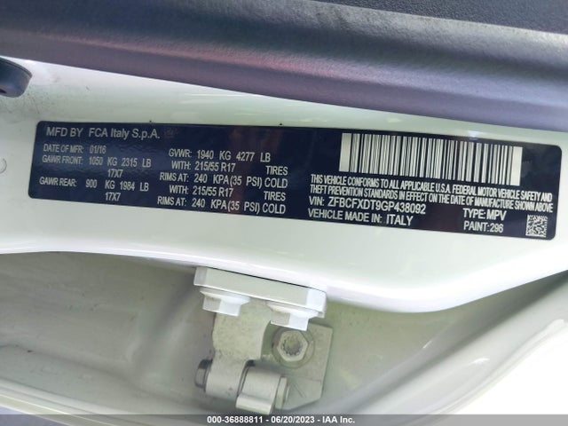 Fiat 500x Lounge 2016 ZFBCFXDT9GP438092 Image 9