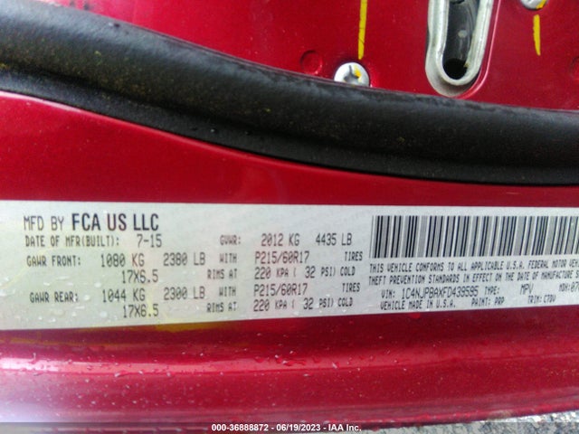 1C4NJPBAXFD439595 Jeep Patriot Altitude Edition