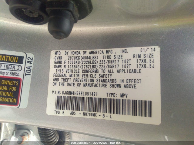 Honda CR-V EX 2014 5J6RM4H58EL051491 Image 15