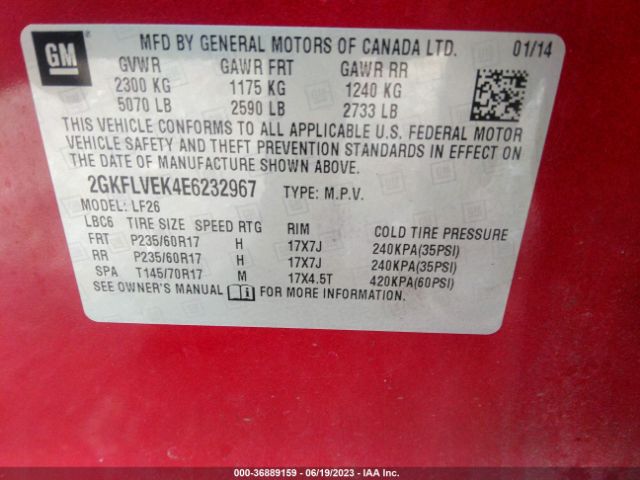 2GKFLVEK4E6232967 GMC Terrain Sle