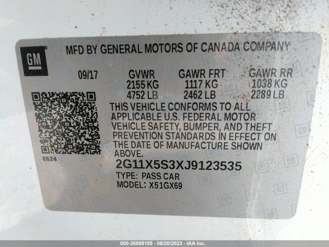 Chevrolet IMPALA LS 2018 2G11X5S3XJ9123535 Image 9