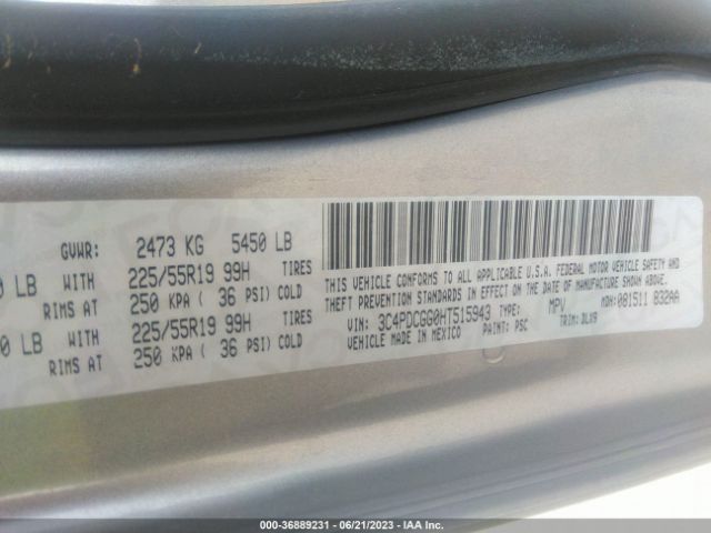 3C4PDCGG0HT515943 Dodge Journey Crossroad Plus