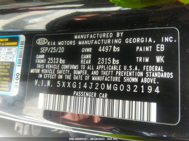 5XXG14J20MG032194 KIA K5 LXS