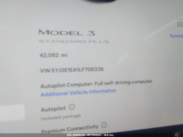 Tesla Model 3 Standard Range 2020 5YJ3E1EA1LF706339 Image 7