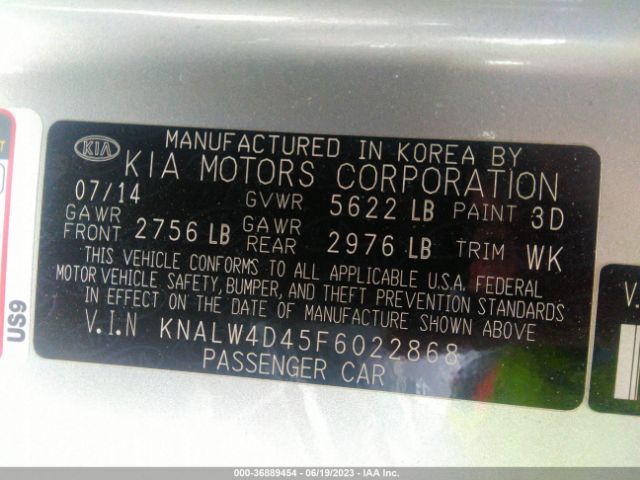 KNALW4D45F6022868 KIA K900 Luxury