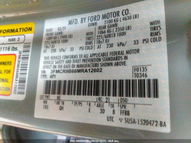3FMCR9B66MRA12602 Ford Bronco Sport Big Bend