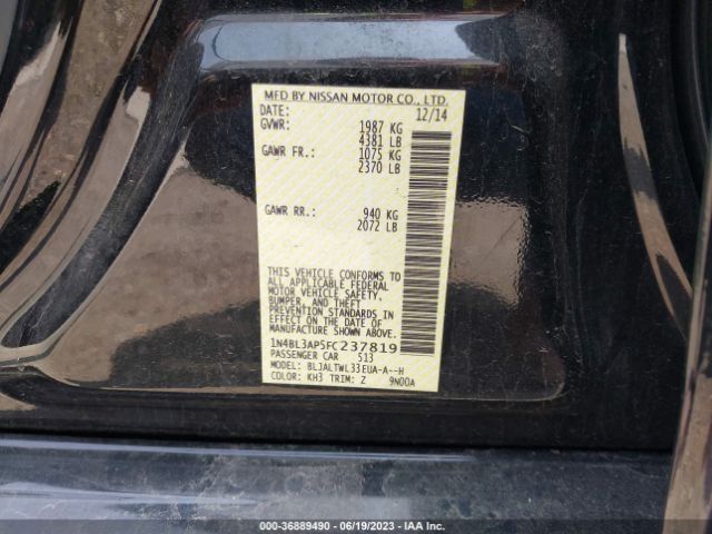 1N4BL3AP5FC237819 Nissan Altima 3.5 Sl