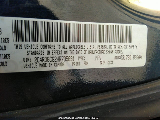 Dodge Grand Caravan Sxt 2017 2C4RDGCG2HR735691 Image 9
