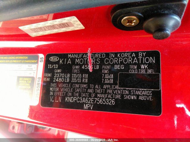 KNDPC3A62E7565326 KIA Sportage Sx