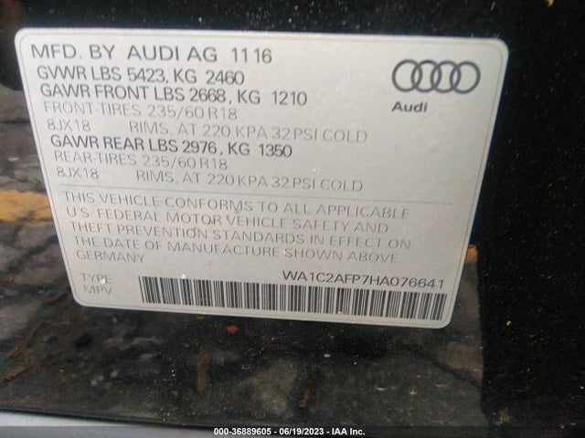 WA1C2AFP7HA076641 Audi Q5 PREMIUM