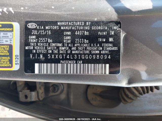 5XXGT4L31GG098094 KIA Optima Lx