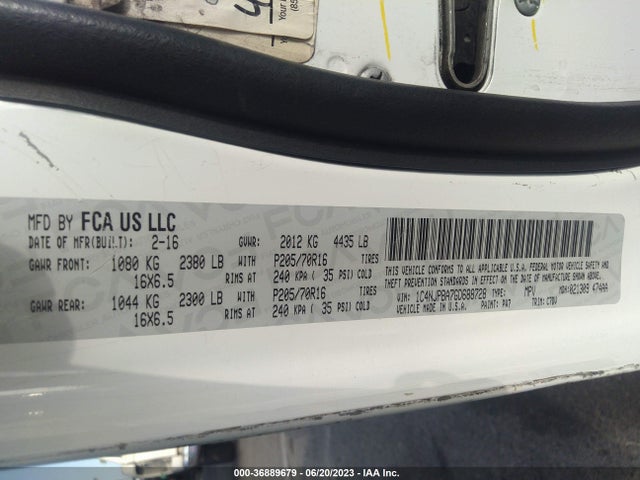2016 JEEP PATRIOT SPORT VIN: 1C4NJPBA7GD688728