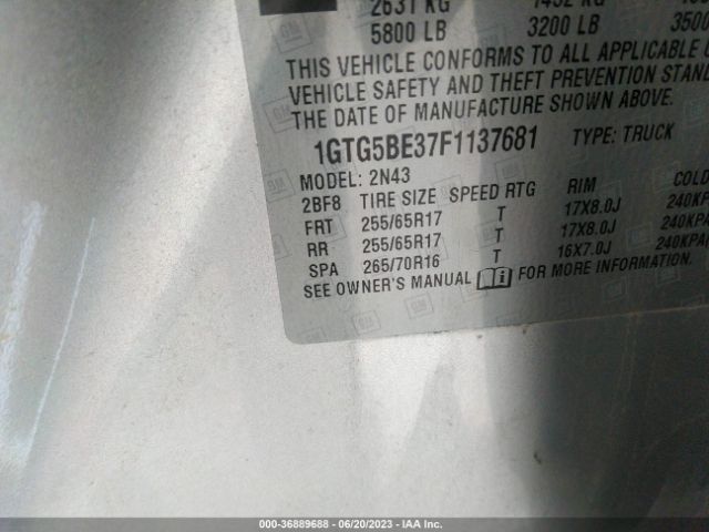 1GTG5BE37F1137681 GMC Canyon 2wd Sle