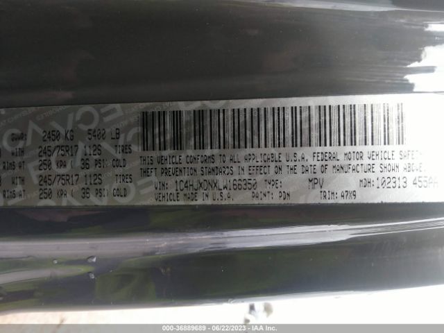 1C4HJXDNXLW166350 Jeep Wrangler Unlimited Sport S