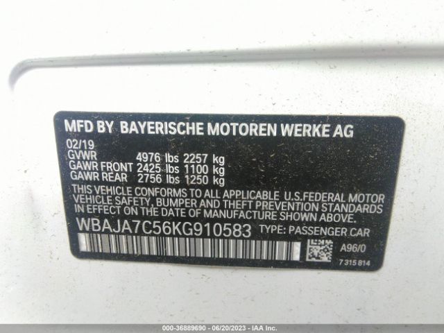 WBAJA7C56KG910583 BMW 5 Series 530i Xdrive